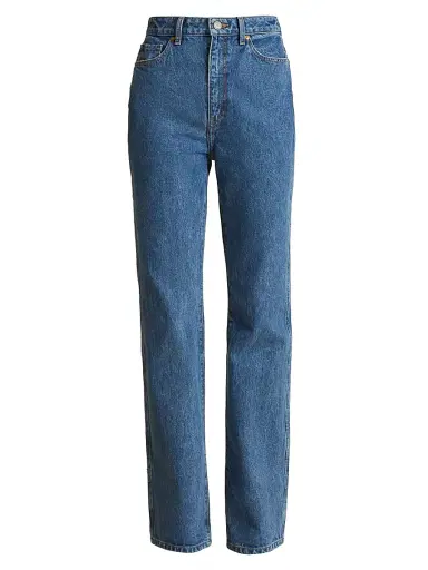 Khaite Women's Danielle Mid-Rise Straight-Leg Jeans - Boone | Thumbnail 1 Khaite Women's Danielle Mid-Rise Straight-Leg Jeans - Boone | Thumbnail 1
