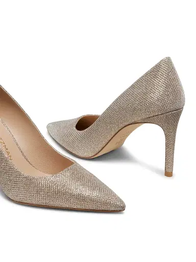 Stuart Weitzman Women's Stuart Power 85MM Point-Toe Pumps - Poudre | Thumbnail 4 Stuart Weitzman Women's Stuart Power 85MM Point-Toe Pumps - Poudre | Thumbnail 4