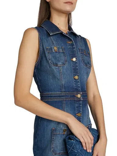 Ramy Brook Women's Katalina Denim Minidress - Medium Wash | Thumbnail 6 Ramy Brook Women's Katalina Denim Minidress - Medium Wash | Thumbnail 6