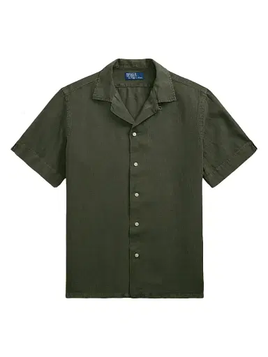 Polo Ralph Lauren Men's Classic-Fit Linen Camp Shirt - New Olive | Thumbnail 1 Polo Ralph Lauren Men's Classic-Fit Linen Camp Shirt - New Olive | Thumbnail 1