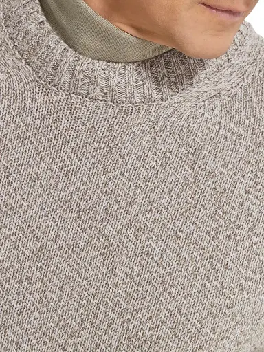 ZEGNA Men's Oasi Cashmere Crewneck Sweater - Light Taupe | Thumbnail 4 ZEGNA Men's Oasi Cashmere Crewneck Sweater - Light Taupe | Thumbnail 4