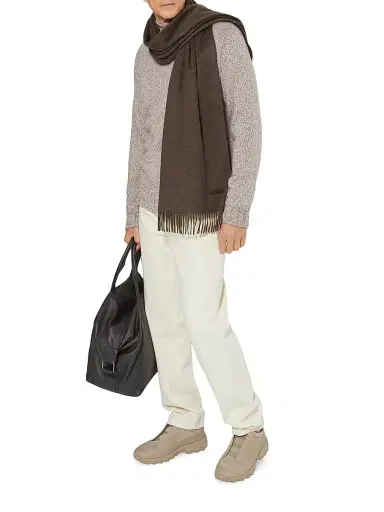 ZEGNA Men's Oasi Cashmere Crewneck Sweater - Light Taupe | Thumbnail 5 ZEGNA Men's Oasi Cashmere Crewneck Sweater - Light Taupe | Thumbnail 5