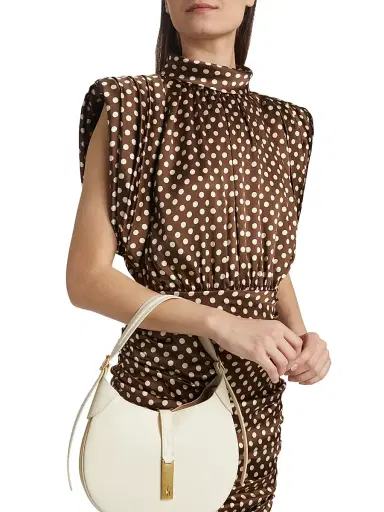 Ronny Kobo Women's Antares Polka Dot Stretch Silk Minidress - Brown Ecru | Thumbnail 6 Ronny Kobo Women's Antares Polka Dot Stretch Silk Minidress - Brown Ecru | Thumbnail 6