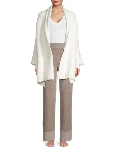 Barefoot Dreams Women's Cozychic Ultra Lite Open-Front Blanket Wrap - Pearl | Thumbnail 2 Barefoot Dreams Women's Cozychic Ultra Lite Open-Front Blanket Wrap - Pearl | Thumbnail 2