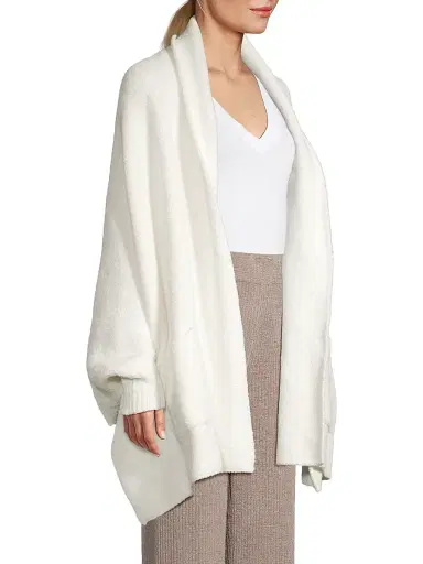 Barefoot Dreams Women's Cozychic Ultra Lite Open-Front Blanket Wrap - Pearl | Thumbnail 4 Barefoot Dreams Women's Cozychic Ultra Lite Open-Front Blanket Wrap - Pearl | Thumbnail 4