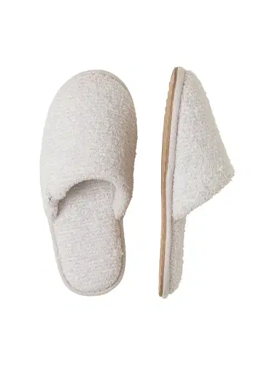 Barefoot Dreams Women's Cozychic Slippers - Stone White | Thumbnail 2 Barefoot Dreams Women's Cozychic Slippers - Stone White | Thumbnail 2