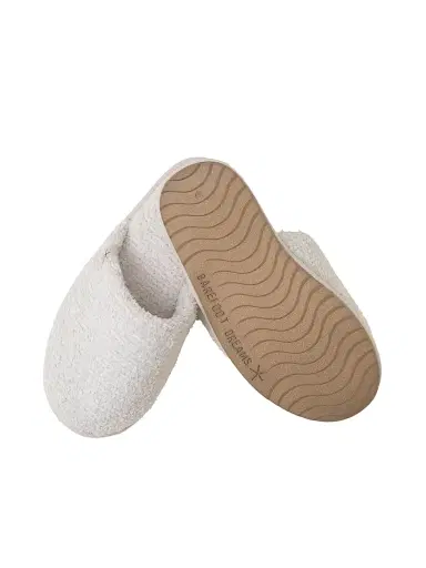 Barefoot Dreams Women's Cozychic Slippers - Stone White | Thumbnail 3 Barefoot Dreams Women's Cozychic Slippers - Stone White | Thumbnail 3