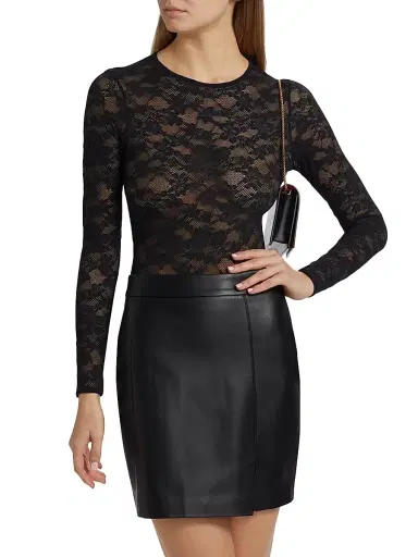 Fleur du Mal Women's Le Stretch Long-Sleeve Bodysuit - Black | Thumbnail 3 Fleur du Mal Women's Le Stretch Long-Sleeve Bodysuit - Black | Thumbnail 3
