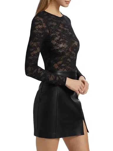Fleur du Mal Women's Le Stretch Long-Sleeve Bodysuit - Black | Thumbnail 4 Fleur du Mal Women's Le Stretch Long-Sleeve Bodysuit - Black | Thumbnail 4