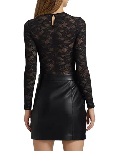 Fleur du Mal Women's Le Stretch Long-Sleeve Bodysuit - Black | Thumbnail 5 Fleur du Mal Women's Le Stretch Long-Sleeve Bodysuit - Black | Thumbnail 5