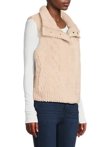 JOCELYN Women's Textured Wool Cardigan Vest | Thumbnail 4 JOCELYN Women's Textured Wool Cardigan Vest | Thumbnail 4