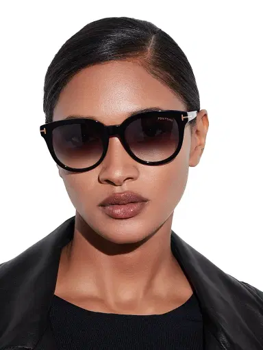 TOM FORD Women's Olivia 54MM Round Sunglasses - Black | Thumbnail 6 TOM FORD Women's Olivia 54MM Round Sunglasses - Black | Thumbnail 6
