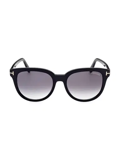TOM FORD Women's Olivia 54MM Round Sunglasses - Black | Thumbnail 1 TOM FORD Women's Olivia 54MM Round Sunglasses - Black | Thumbnail 1