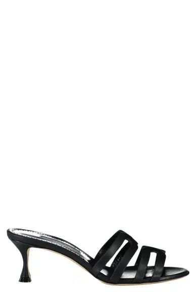 Manolo Blahnik Ahwak Mule - Black | Thumbnail 1 Manolo Blahnik Ahwak Mule - Black | Thumbnail 1