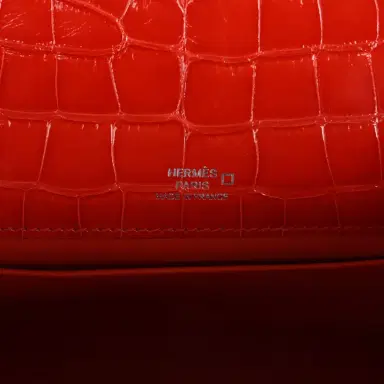 HERMÈS Hermes Kelly Pochette Orange Poppy Shiny Alligator Mississippiensis Palladium Hardware | Thumbnail 7 HERMÈS Hermes Kelly Pochette Orange Poppy Shiny Alligator Mississippiensis Palladium Hardware | Thumbnail 7