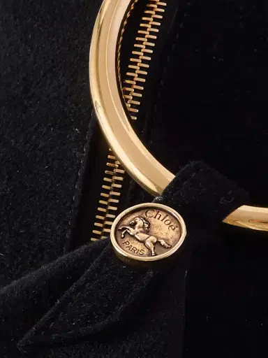 Chloé Bracelet Embellished Leather-trimmed Suede Shoulder Bag | Thumbnail 4 Chloé Bracelet Embellished Leather-trimmed Suede Shoulder Bag | Thumbnail 4