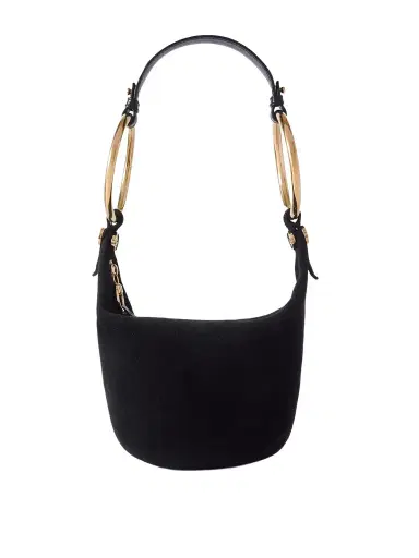Chloé Bracelet Embellished Leather-trimmed Suede Shoulder Bag | Thumbnail 1 Chloé Bracelet Embellished Leather-trimmed Suede Shoulder Bag | Thumbnail 1