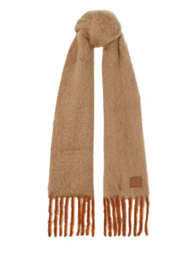 Loewe Appliquéd Fringed Mohair-blend Scarf | Thumbnail 1 Loewe Appliquéd Fringed Mohair-blend Scarf | Thumbnail 1