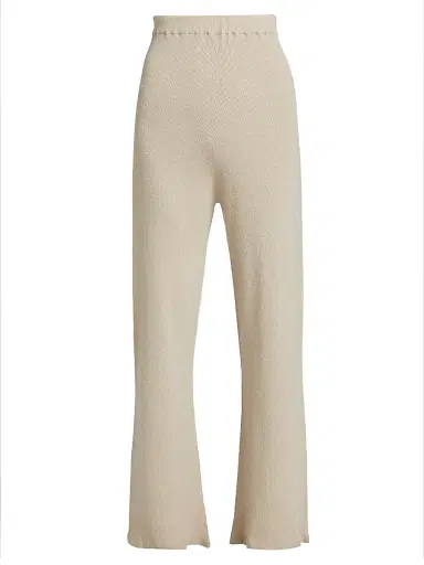 The Elder Statesman Women's Delicash Silk-Cashmere Knit Flared Pants - Oatmeal | Thumbnail 1 The Elder Statesman Women's Delicash Silk-Cashmere Knit Flared Pants - Oatmeal | Thumbnail 1