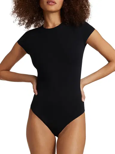Commando Women's Butter Luxe Cap-Sleeve Bodysuit - Black | Thumbnail 2 Commando Women's Butter Luxe Cap-Sleeve Bodysuit - Black | Thumbnail 2