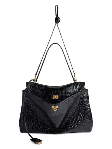 Balenciaga Women's Rodeo Handbag Crocodile Embossed - White | Thumbnail 11 Balenciaga Women's Rodeo Handbag Crocodile Embossed - White | Thumbnail 11