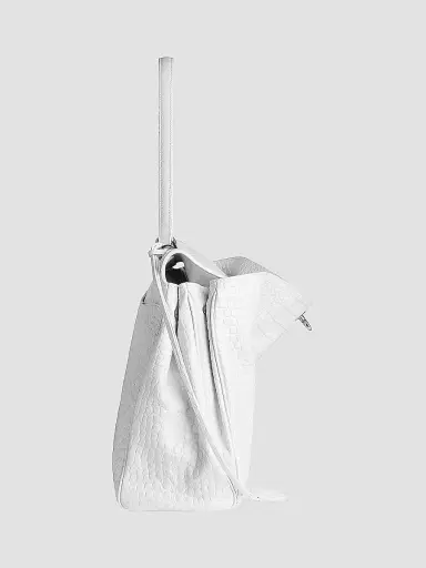 Balenciaga Women's Rodeo Handbag Crocodile Embossed - White | Thumbnail 3 Balenciaga Women's Rodeo Handbag Crocodile Embossed - White | Thumbnail 3