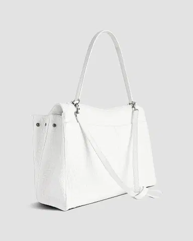 Balenciaga Women's Rodeo Handbag Crocodile Embossed - White | Thumbnail 5 Balenciaga Women's Rodeo Handbag Crocodile Embossed - White | Thumbnail 5