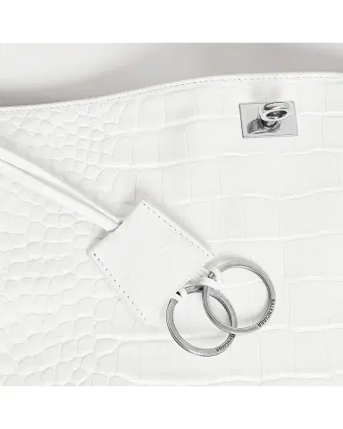 Balenciaga Women's Rodeo Handbag Crocodile Embossed - White | Thumbnail 6 Balenciaga Women's Rodeo Handbag Crocodile Embossed - White | Thumbnail 6