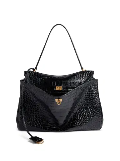 Balenciaga Women's Rodeo Handbag Crocodile Embossed - White | Thumbnail 7 Balenciaga Women's Rodeo Handbag Crocodile Embossed - White | Thumbnail 7
