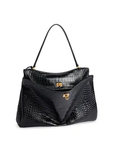 Balenciaga Women's Rodeo Handbag Crocodile Embossed - White | Thumbnail 8 Balenciaga Women's Rodeo Handbag Crocodile Embossed - White | Thumbnail 8