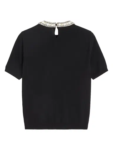 Valentino Garavani Women's Embroidered Wool Sweater - Black | Thumbnail 2 Valentino Garavani Women's Embroidered Wool Sweater - Black | Thumbnail 2