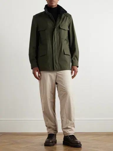Loro Piana Traveller Logo-Appliquéd Bristol Clima System 3L Wool-Blend Hooded Field Jacket - Men | Thumbnail 2 Loro Piana Traveller Logo-Appliquéd Bristol Clima System 3L Wool-Blend Hooded Field Jacket - Men | Thumbnail 2