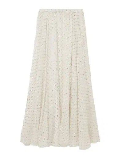 Chloé Gathered Metallic Polka-dot Silk-blend Maxi Skirt | Thumbnail 1 Chloé Gathered Metallic Polka-dot Silk-blend Maxi Skirt | Thumbnail 1
