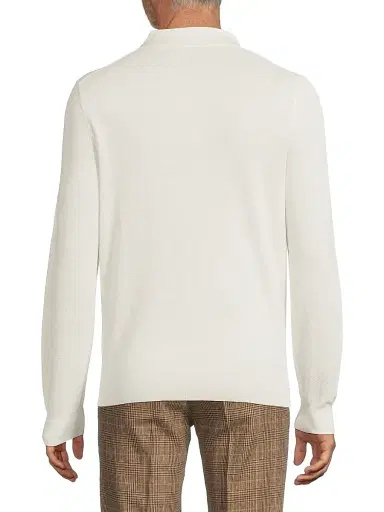 Ralph Lauren Purple Label Men's Polo-Collar Silk-Cotton Sweater - Classic Cream | Thumbnail 5 Ralph Lauren Purple Label Men's Polo-Collar Silk-Cotton Sweater - Classic Cream | Thumbnail 5