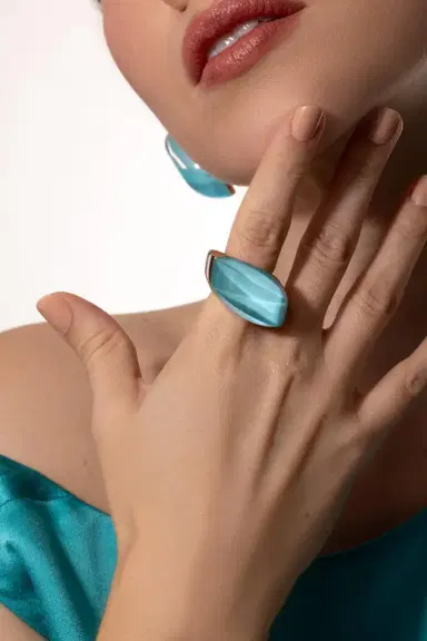 Vhernier Rock Crystal Turquoise Aladino Ring | Thumbnail 2 Vhernier Rock Crystal Turquoise Aladino Ring | Thumbnail 2
