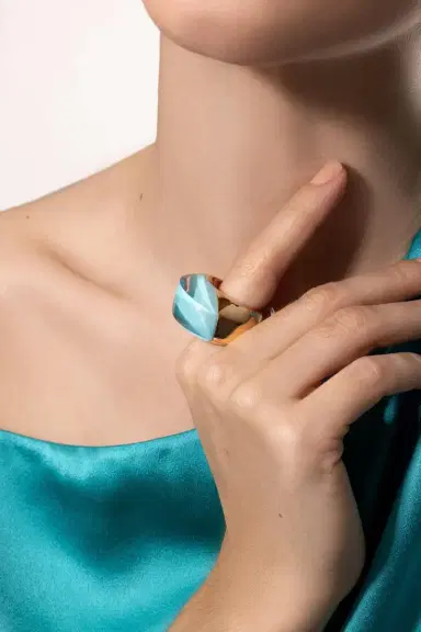 Vhernier Rock Crystal Turquoise Aladino Ring | Thumbnail 4 Vhernier Rock Crystal Turquoise Aladino Ring | Thumbnail 4