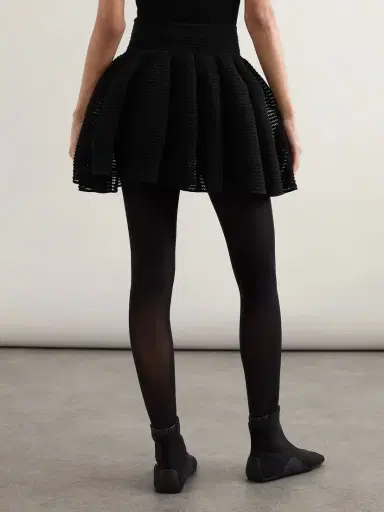 Alaïa Pleated Open-knit Mini Skirt | Thumbnail 4 Alaïa Pleated Open-knit Mini Skirt | Thumbnail 4