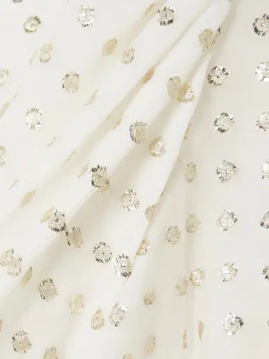 Chloé Cropped Ruffled Gathered Metallic Polka-dot Silk-blend Top | Thumbnail 4 Chloé Cropped Ruffled Gathered Metallic Polka-dot Silk-blend Top | Thumbnail 4