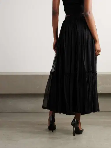 Saint Laurent Tiered Gathered Silk-chiffon Maxi Skirt | Thumbnail 4 Saint Laurent Tiered Gathered Silk-chiffon Maxi Skirt | Thumbnail 4