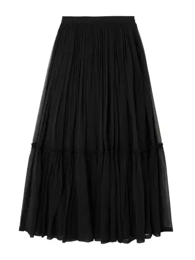 Saint Laurent Tiered Gathered Silk-chiffon Maxi Skirt | Thumbnail 1 Saint Laurent Tiered Gathered Silk-chiffon Maxi Skirt | Thumbnail 1