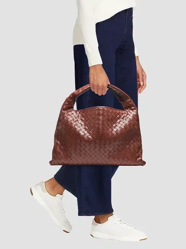 Bottega Veneta Women's Small Hop Intrecciato Leather Hobo Bag | Thumbnail 2 Bottega Veneta Women's Small Hop Intrecciato Leather Hobo Bag | Thumbnail 2