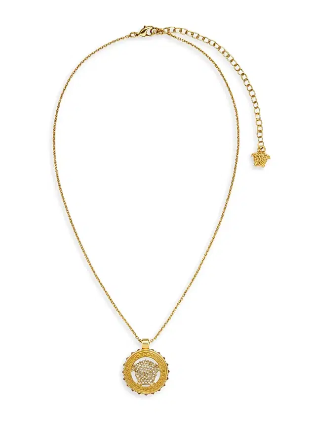 Women's Goldtone Medusa Pendant Necklace - Gold Crystal Women's Goldtone Medusa Pendant Necklace - Gold Crystal