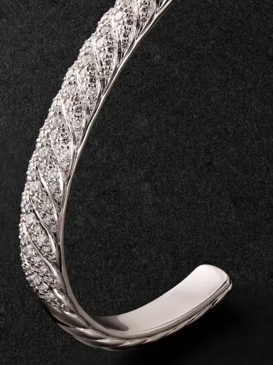 David Yurman Sculpted Cable 18-Karat White Gold Diamond Cuff - Men | Thumbnail 4 David Yurman Sculpted Cable 18-Karat White Gold Diamond Cuff - Men | Thumbnail 4
