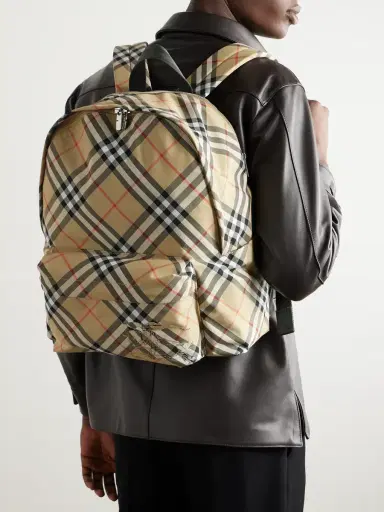 Burberry Checked Coated-Canvas Backpack - Men | Thumbnail 2 Burberry Checked Coated-Canvas Backpack - Men | Thumbnail 2