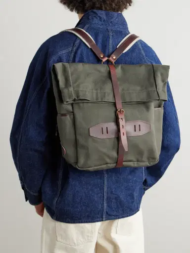 Bleu de Chauffe Jamy Leather-Trimmed Canvas Backpack - Men | Thumbnail 2 Bleu de Chauffe Jamy Leather-Trimmed Canvas Backpack - Men | Thumbnail 2