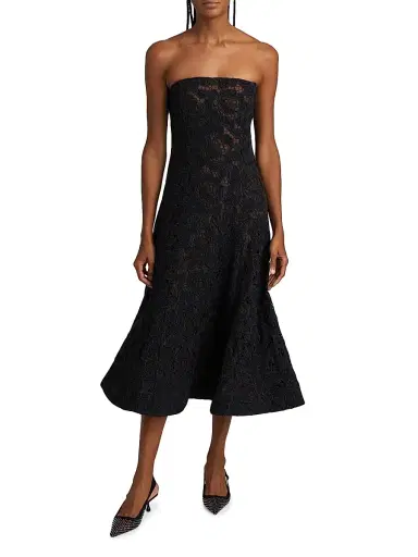 As It May Women's Jules Metallic Lace Bandeau Midi-Dress - Dark Navy | Thumbnail 3 As It May Women's Jules Metallic Lace Bandeau Midi-Dress - Dark Navy | Thumbnail 3
