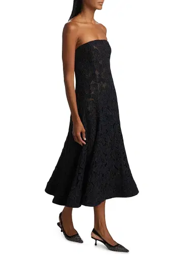 As It May Women's Jules Metallic Lace Bandeau Midi-Dress - Dark Navy | Thumbnail 4 As It May Women's Jules Metallic Lace Bandeau Midi-Dress - Dark Navy | Thumbnail 4