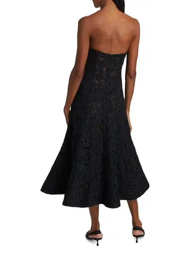 As It May Women's Jules Metallic Lace Bandeau Midi-Dress - Dark Navy | Thumbnail 5 As It May Women's Jules Metallic Lace Bandeau Midi-Dress - Dark Navy | Thumbnail 5