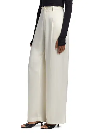 Lapointe Women's Relaxed Pleated Satin Pants | Thumbnail 4 Lapointe Women's Relaxed Pleated Satin Pants | Thumbnail 4