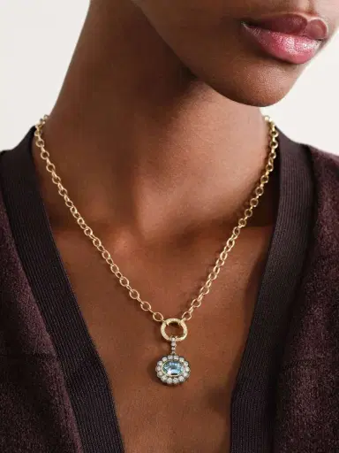 Marlo Laz Alexandra 14-karat Gold, Aquamarine And Diamond Necklace | Thumbnail 2 Marlo Laz Alexandra 14-karat Gold, Aquamarine And Diamond Necklace | Thumbnail 2